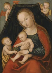 Madonna med Jesusbarnet, Johannes Døberen og to engle